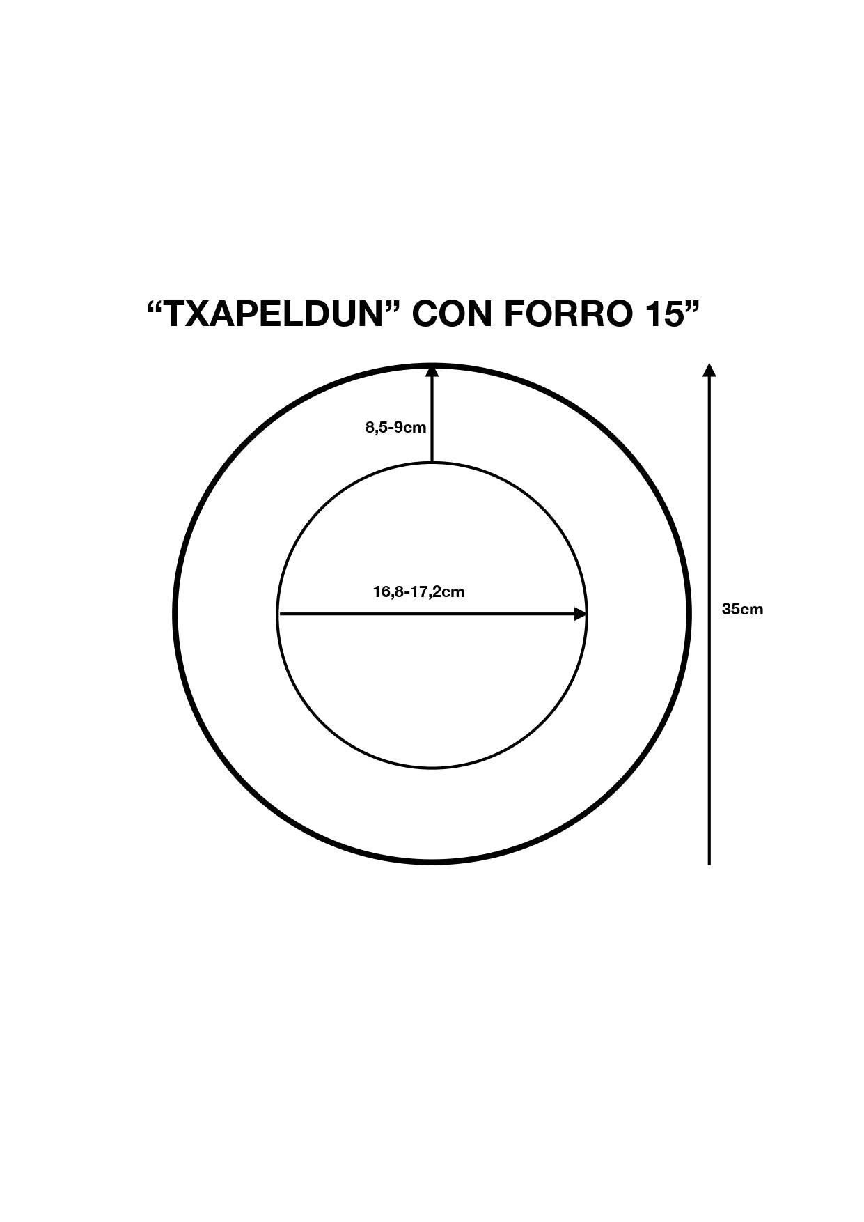 Boina Elosegui "Txapeldun" 15" Con Forro