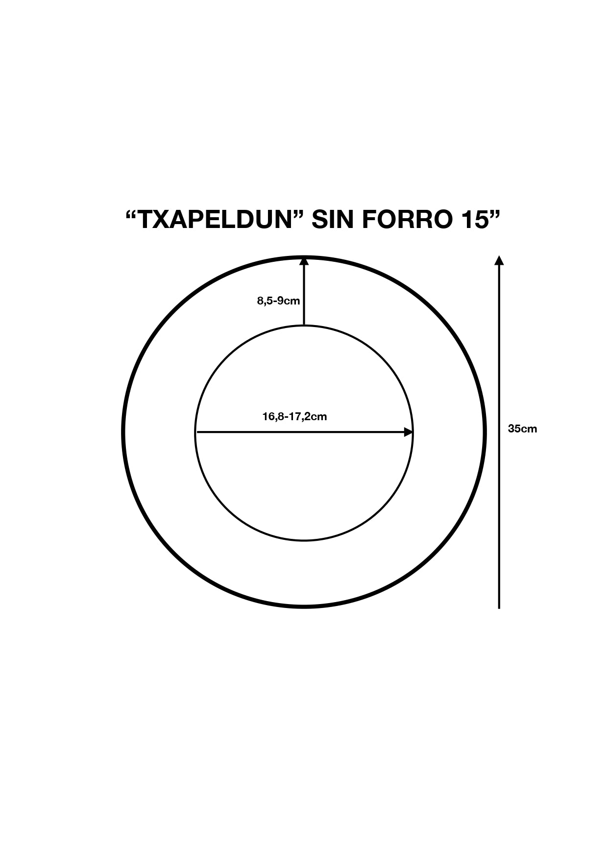 Boina Elosegui "Txapeldun" 15" Sin Forro