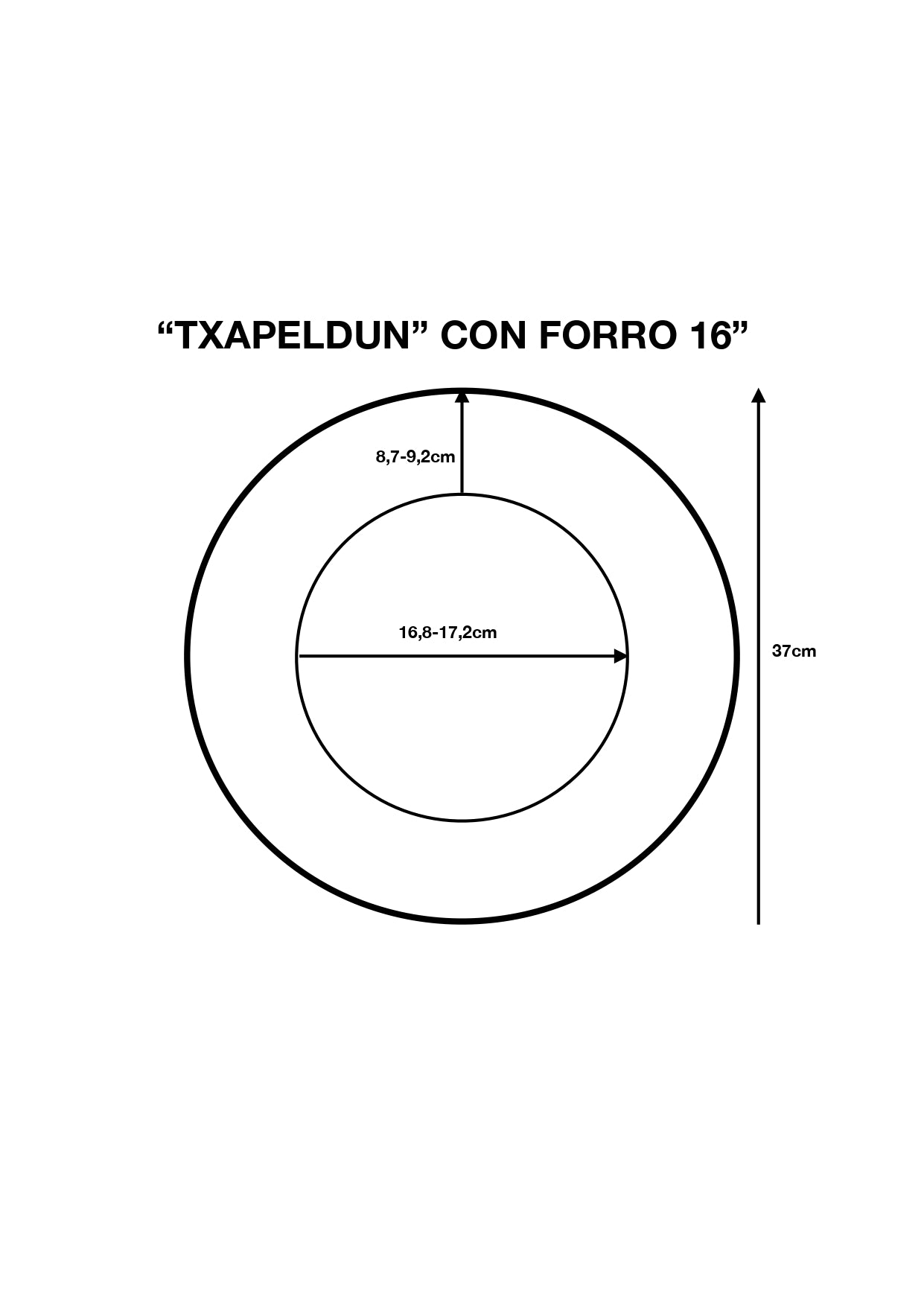 Boina Elosegui "Txapeldun" 16" Con Forro